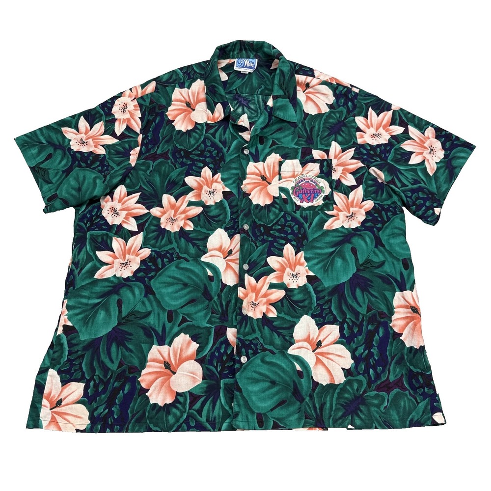 Vtg 9th Wave Hawaiian Shirt Mens 3XL Orlando Florida 1999 Autozone Gathering XI